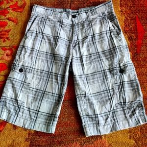 INC International Concepts Cargo Plaid Shorts For Men